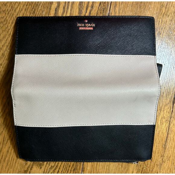 Kate Spade Stacy Wallet Wristlet Black Beige Color-block Card Holder Zip Coin - Picture 7 of 7